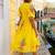 Yellow digital print silk kurti
