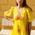 Yellow digital print silk kurti