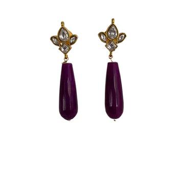 Amethyst kundan drop earrings 2