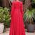 Pink digital print faux georgette sharara suit set with crop top & shrug stitched