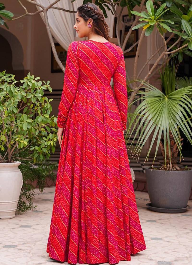 Pink digital print faux georgette sharara suit set with crop top & shrug stitched