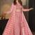 Pink digital print rayon sharara suit set with crop top & shrug stitched