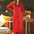 Red heavy digital printed pure maslin salwar-kameez