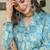 Sky blue heavy digital printed pure maslin salwar-kameez