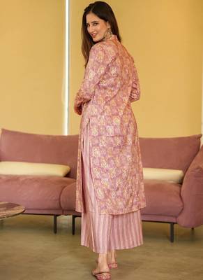 Dusty pink heavy digital printed pure maslin salwar-kameez 2