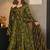 Green heavy digital printed pure maslin  palazzo