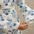 Ivory Blue Bell Sleeve Block Print Short Kurti