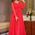 Red heavy digital printed heavy georgette gown style