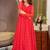 Red heavy digital printed heavy georgette gown style