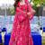 Pink heavy digital printed heavy georgette gown style