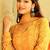 Yellow heavy digital printed heavy georgette gown style