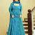 Sky blue heavy digital printed heavy georgette gown style