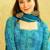 Sky blue heavy digital printed heavy georgette gown style