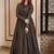 Black digital print muslin gown style