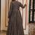 Black digital print muslin gown style