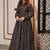 Black digital print muslin gown style