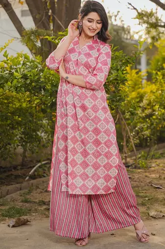Peach heavy digital printed rayon  palazzo