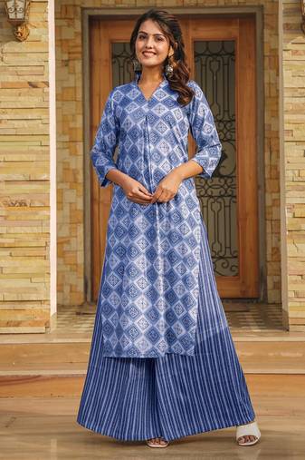 Blue heavy digital printed rayon  palazzo