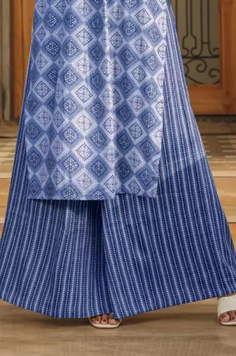 Blue heavy digital printed rayon  palazzo