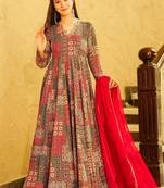 Multicolor heavy digital printed heavy rayon anarkali suits