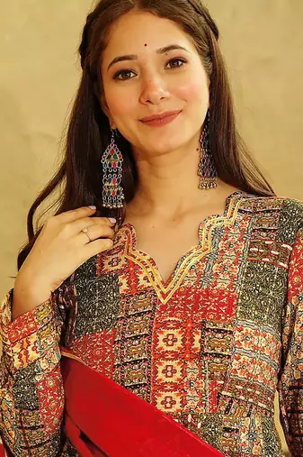 Multicolor heavy digital printed heavy rayon anarkali suits