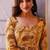 Mustard heavy digital printed heavy rayon anarkali suits