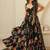 Black heavy digital printed heavy rayon gown style