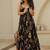 Black heavy digital printed heavy rayon gown style