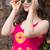Pink heavy digital printed heavy rayon gown style