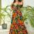 Multicolor heavy digital printed heavy rayon gown style