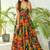 Multicolor heavy digital printed heavy rayon gown style