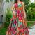 Multicolor heavy digital printed heavy rayon gown style