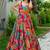 Multicolor heavy digital printed heavy rayon gown style