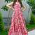 Baby pink heavy digital printed heavy rayon gown style