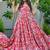 Baby pink heavy digital printed heavy rayon gown style