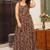 Brown heavy digital printed heavy rayon gown style