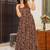 Brown heavy digital printed heavy rayon gown style