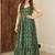 Green heavy digital printed heavy rayon gown style