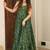 Green heavy digital printed heavy rayon gown style