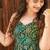 Green heavy digital printed heavy rayon gown style