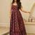 Purple heavy digital printed heavy rayon gown style