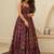 Purple heavy digital printed heavy rayon gown style
