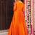 Orange digital print heavy airtex chinon anarkali suits