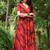 Orange-rani digital print heavy rayon anarkali suits