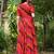 Orange-rani digital print heavy rayon anarkali suits