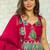 Red heavy digital printed silk gown style