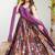 Purple heavy digital printed silk gown style