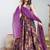 Purple heavy digital printed silk gown style