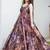 Purple heavy digital printed silk gown style