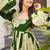 Green heavy digital printed heavy rayon  gown style